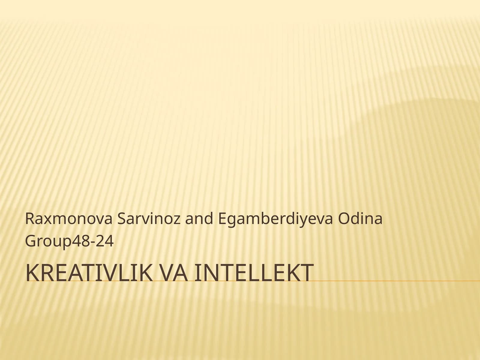 Kreativlik va intellekt