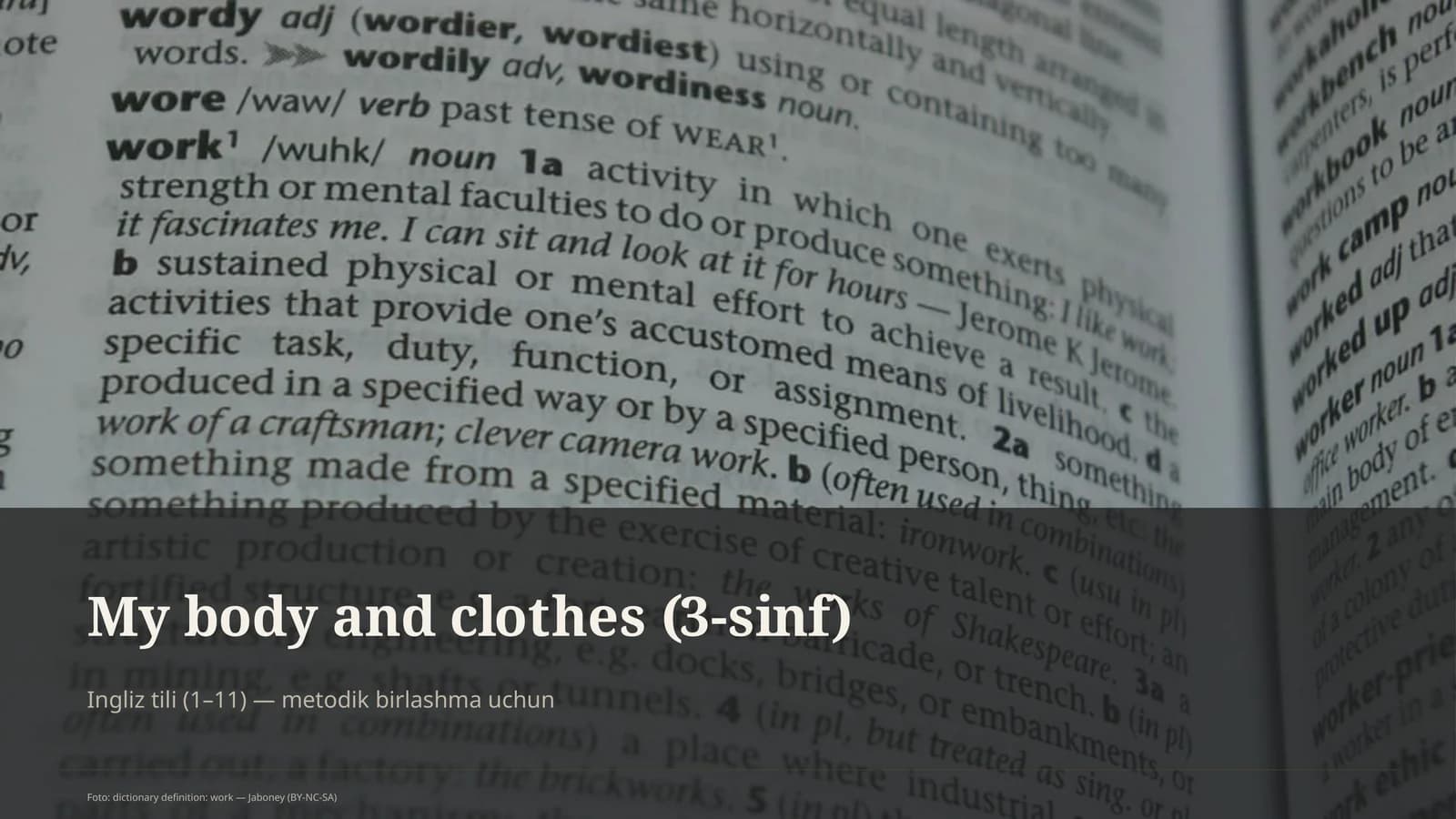 My body and clothes (3-sinf)