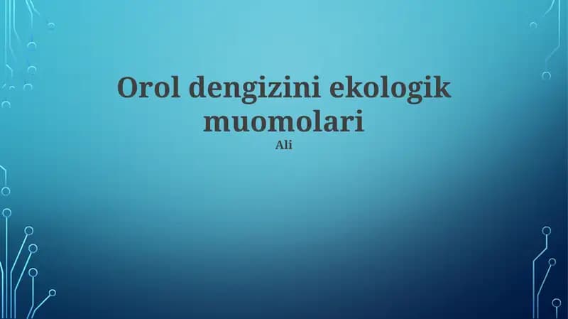 Orol dengizini ekologik muomolari