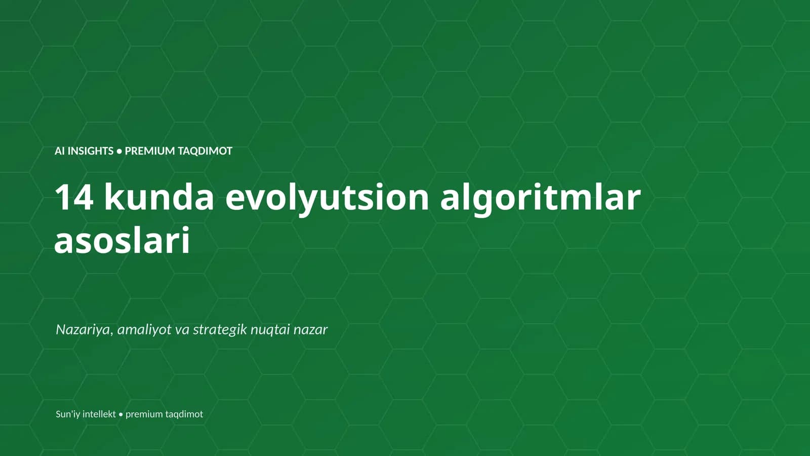 Evolyutsion algoritmlar asoslari
