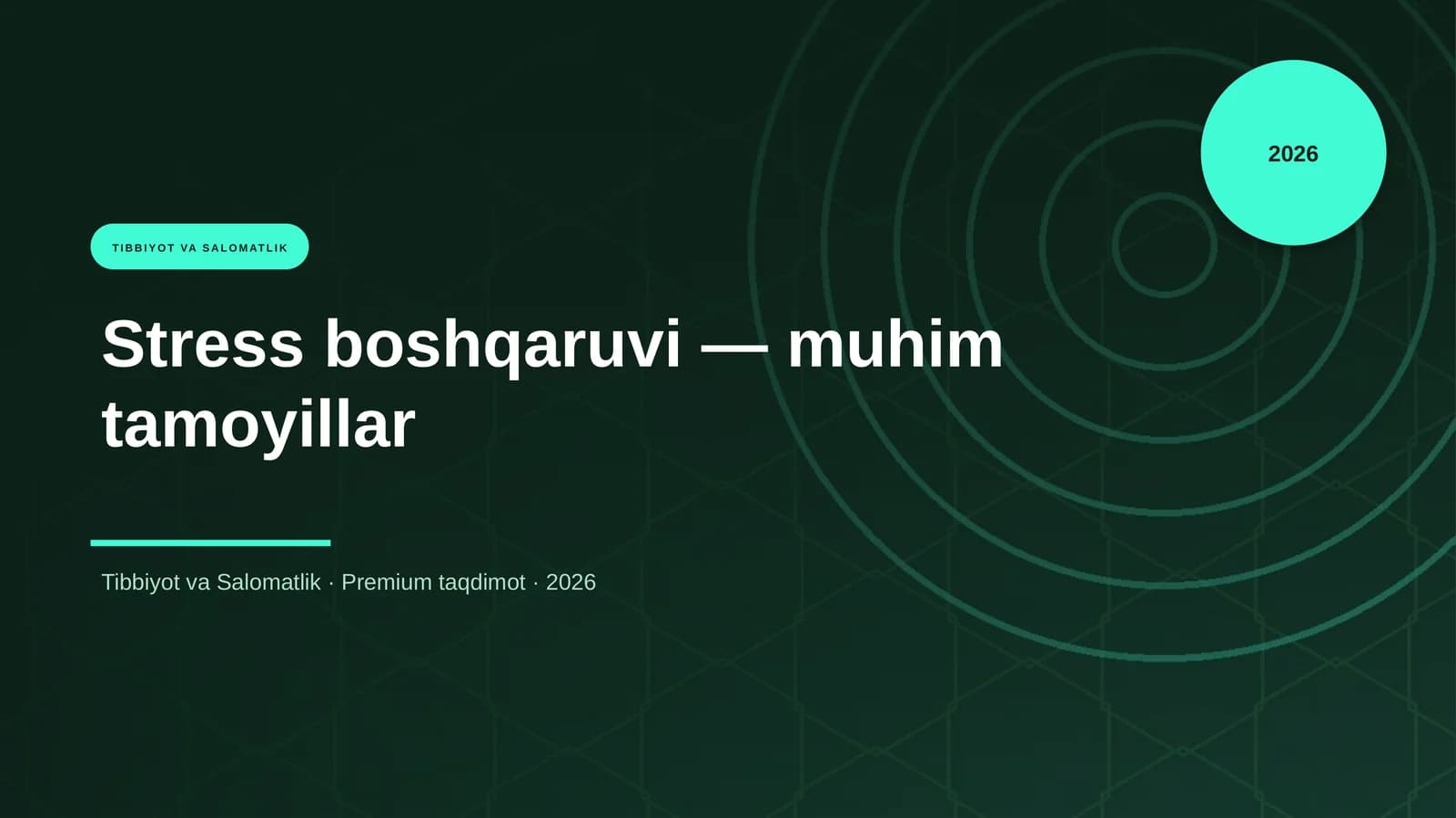 Stress boshqaruvi — muhim tamoyillar