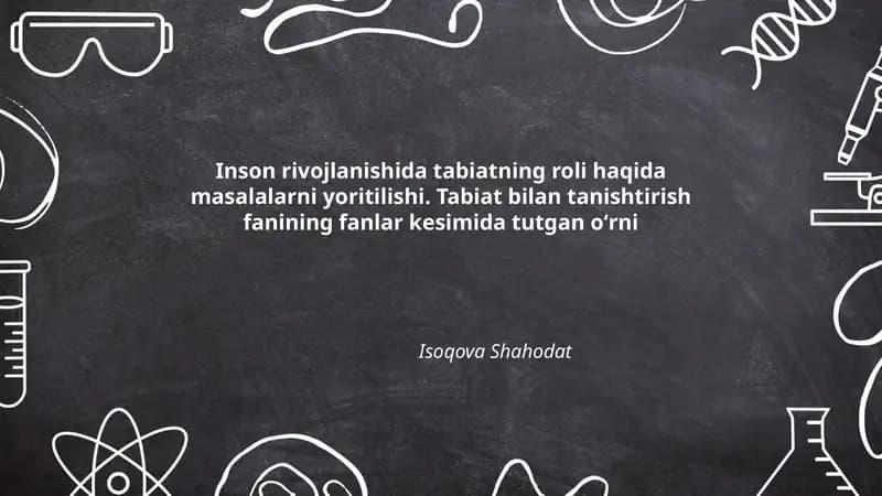 Inson rivojlanishida tabiatning psixologik ta’siri