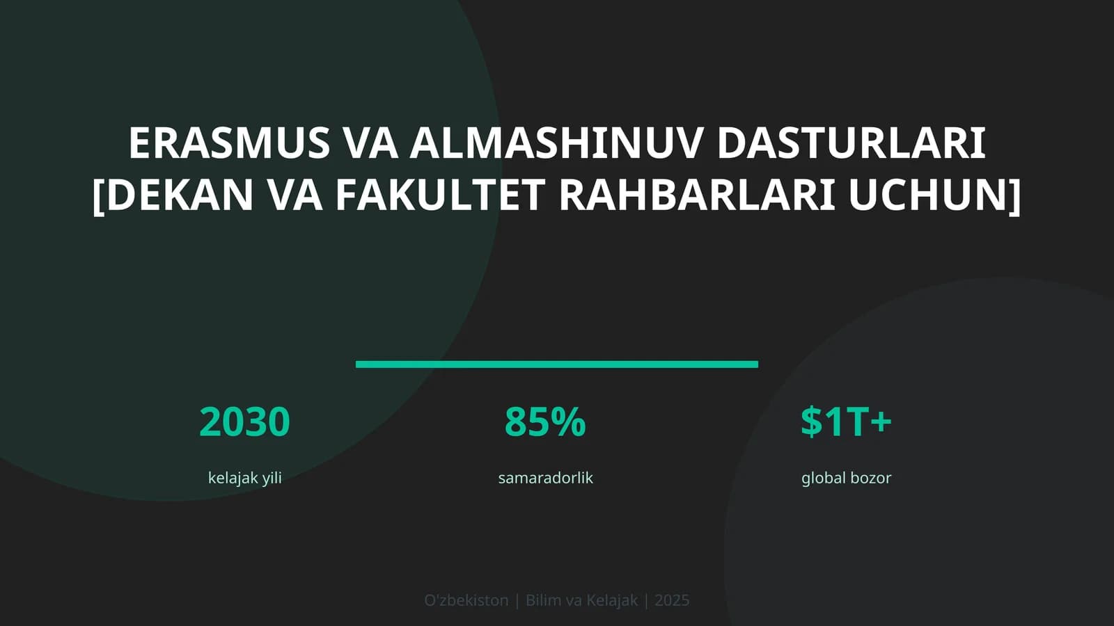 Erasmus va almashinuv dasturlari [dekan va fakultet rahbarlari uchun]