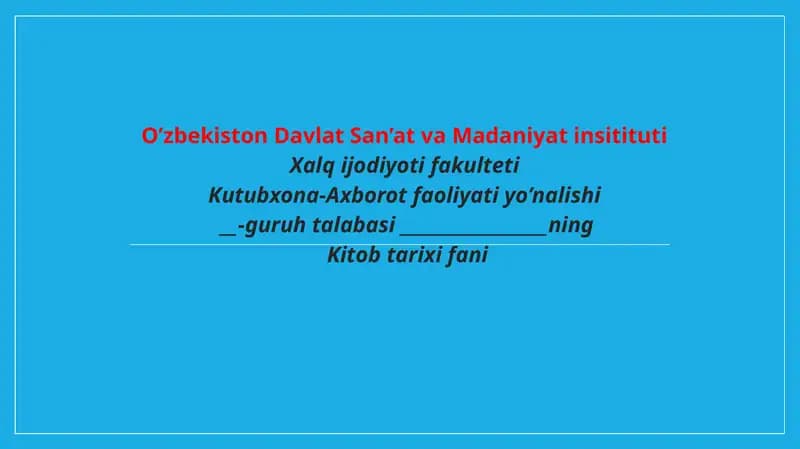 Kitob tarixa