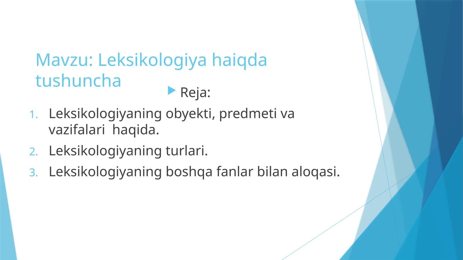 Leksikologiya haiqda tushuncha