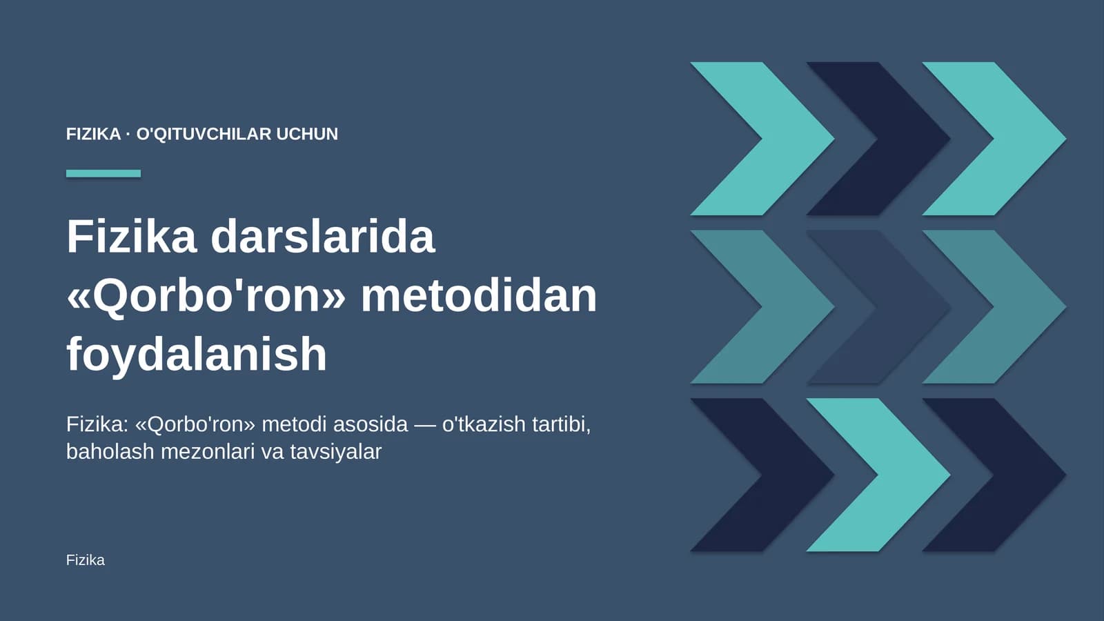 fizika darslarida qorbo'ron metodidan foydalanish 1467