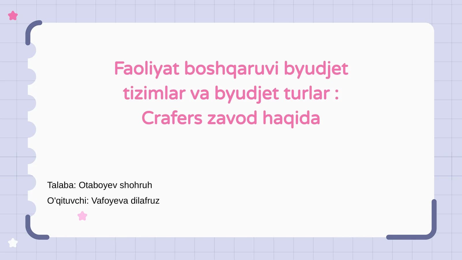 Crafers zavod haqida