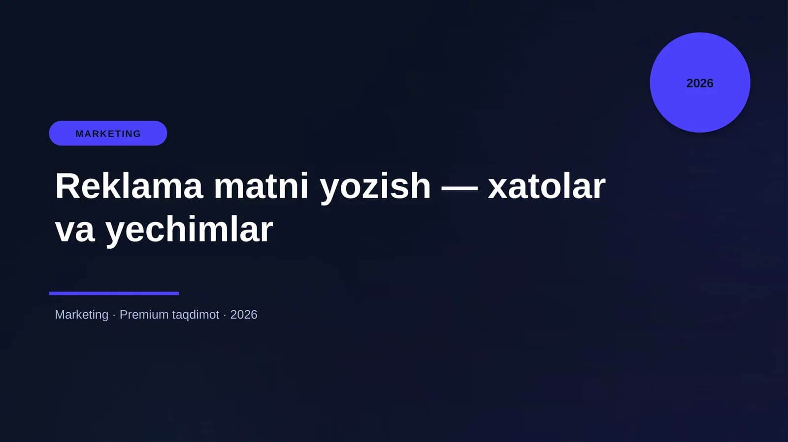 Reklama matni yozish — xatolar va yechimlar