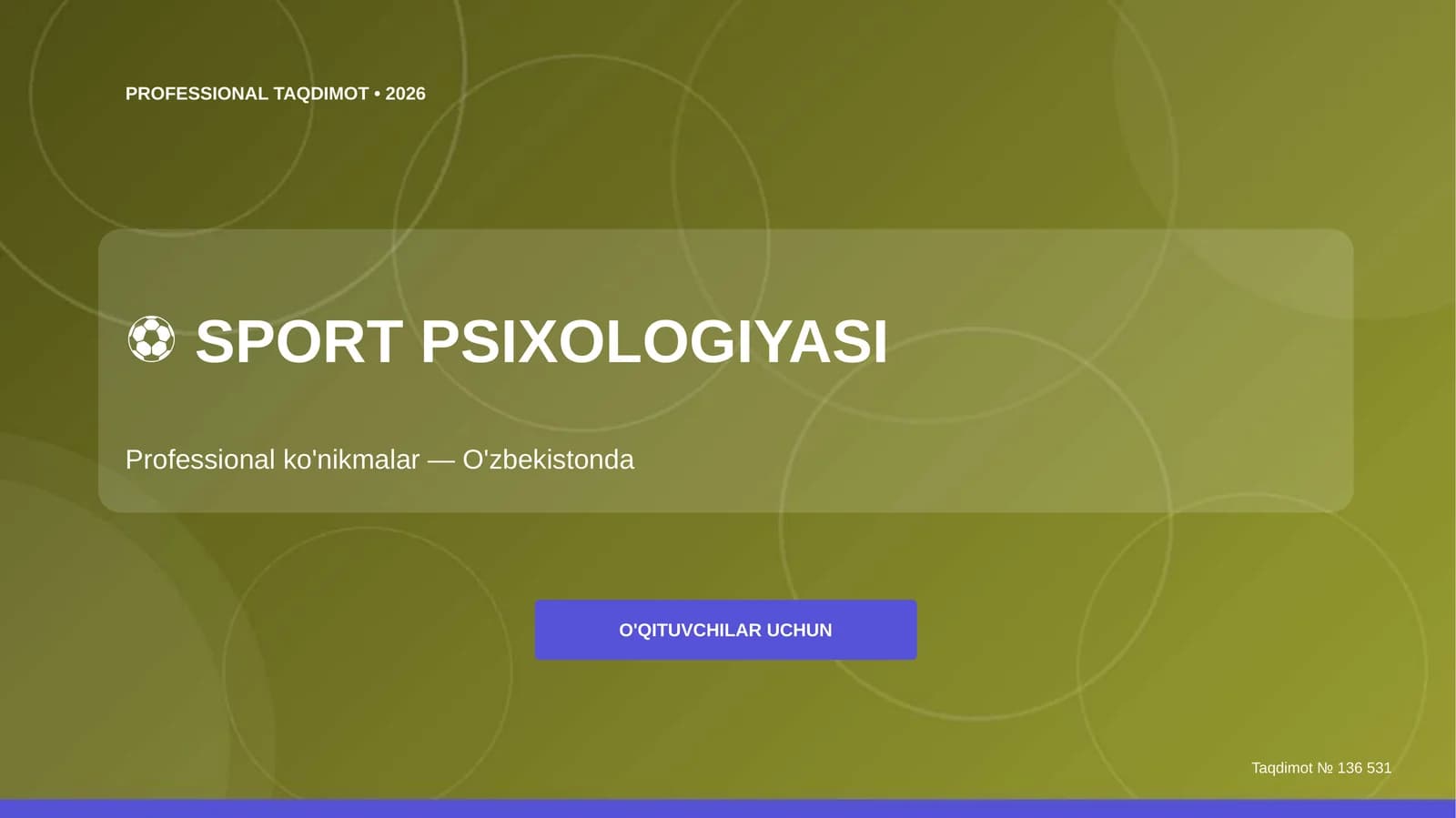 SPORT PSIXOLOGIYASI Professional ko'nikmalar — O'zbekistonda