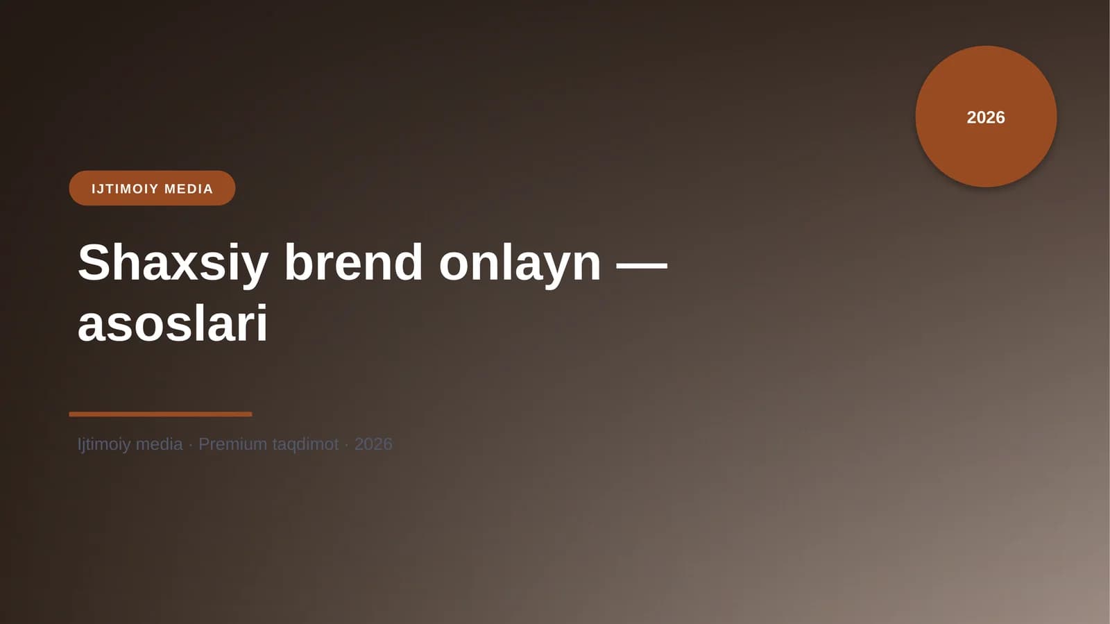Shaxsiy brend onlayn — asoslari