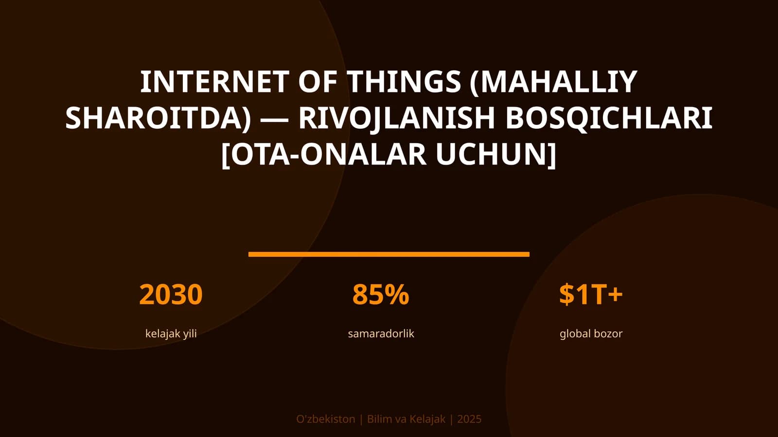 Internet of Things (mahalliy sharoitda) — rivojlanish bosqichlari [ota-onalar uchun]