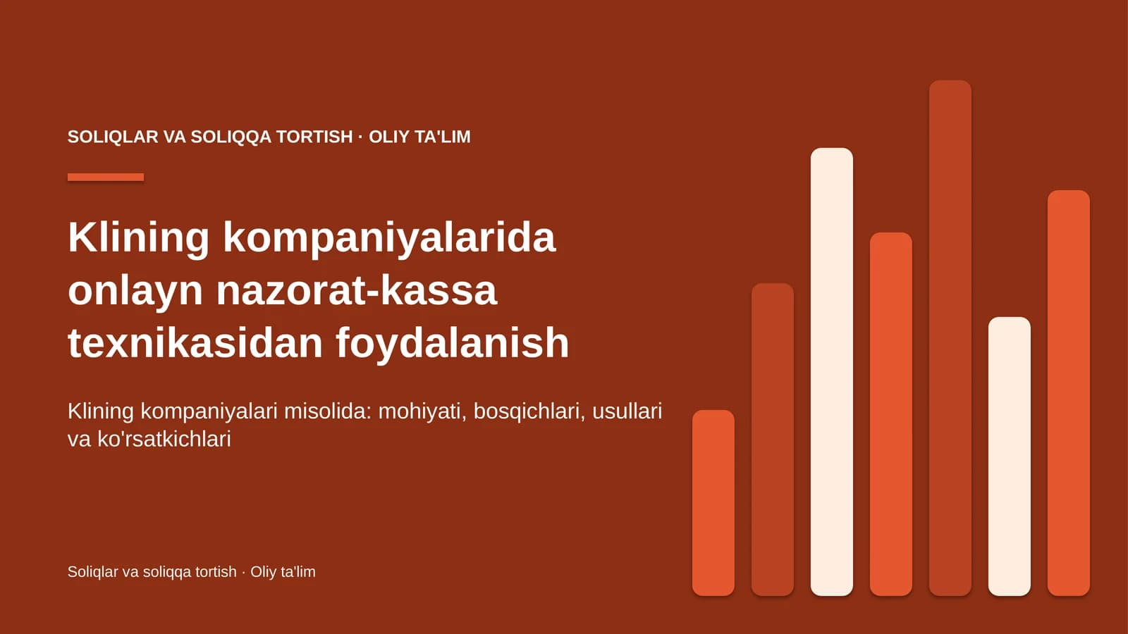 Klining kompaniyalarida onlayn nazorat-kassa texnikasidan foydalanish