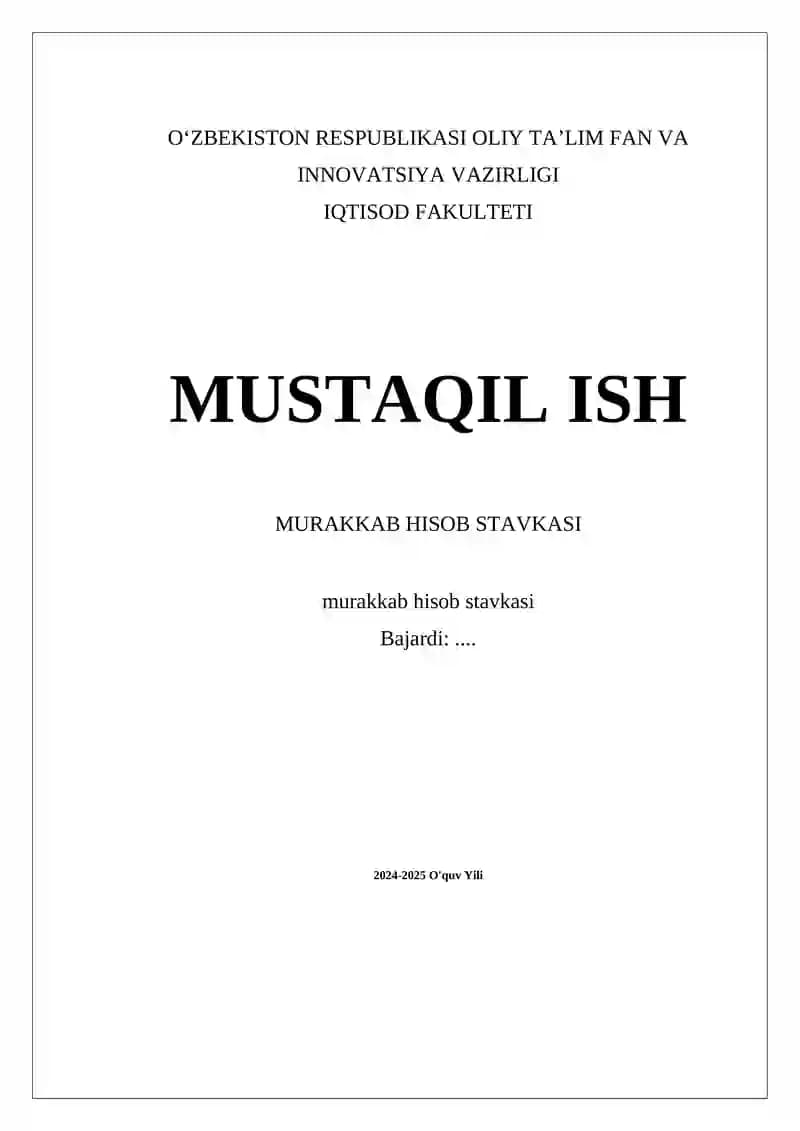 Murakkab hisob stavkasi