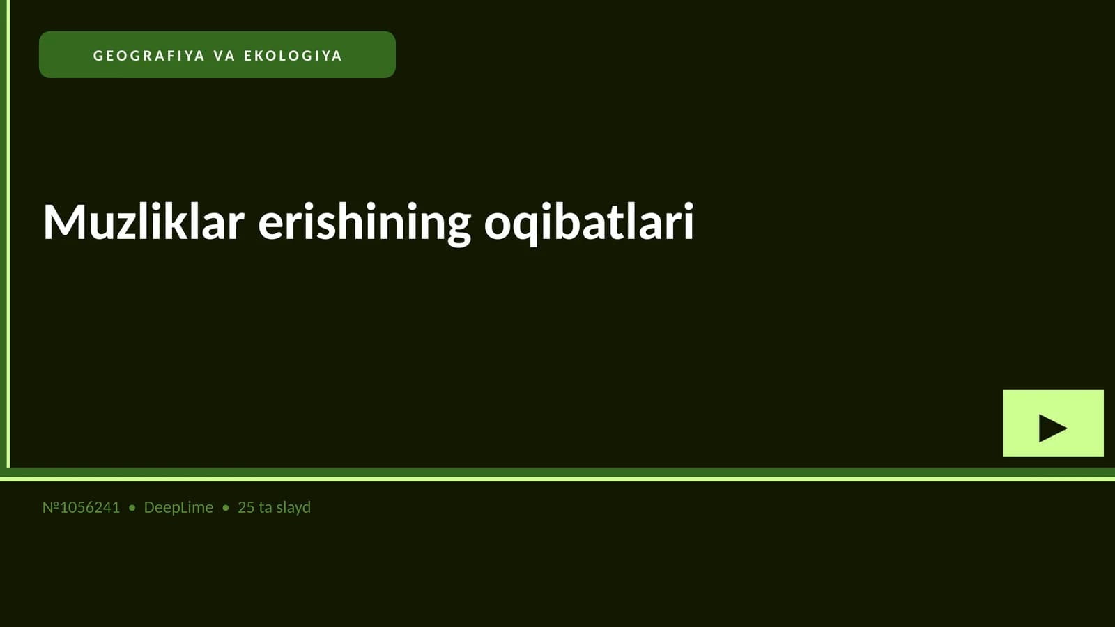 Muzliklar erishining oqibatlari