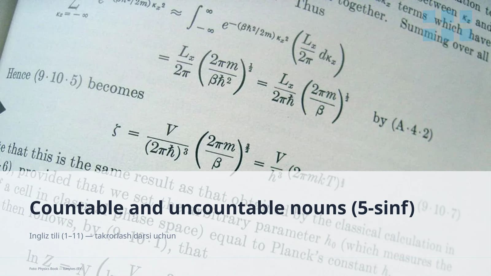 Countable and uncountable nouns (5-sinf)
