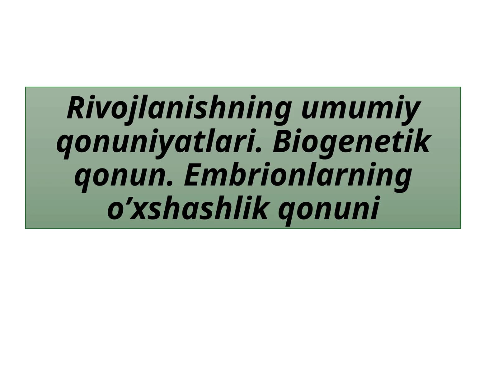 Biogenetik qonunlar