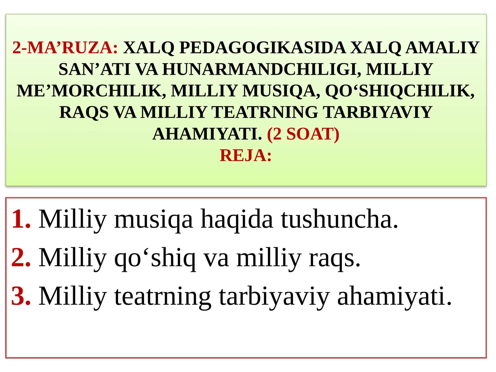 XALQ PEDAGOGIKASIDA XALQ AMALIY SAN’ATI VA HUNARMANDCHILIGI