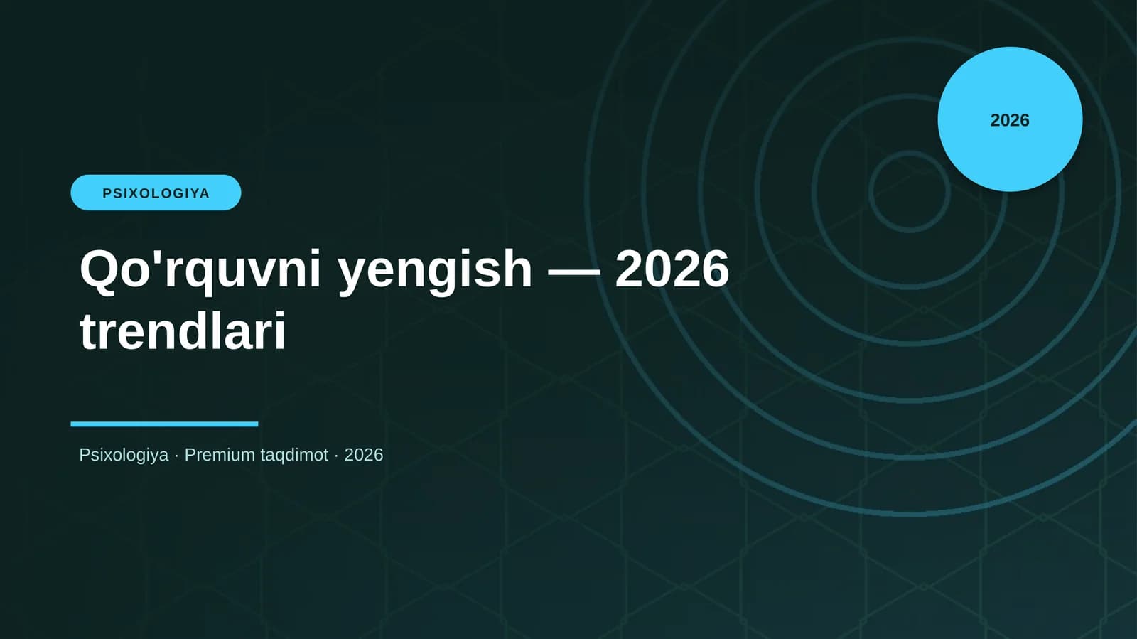Qo'rquvni yengish — 2026 trendlari