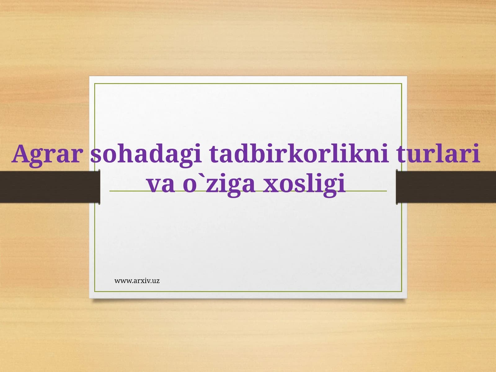 QISHLOQ XO‘JALIGI IQTISODIYOTI