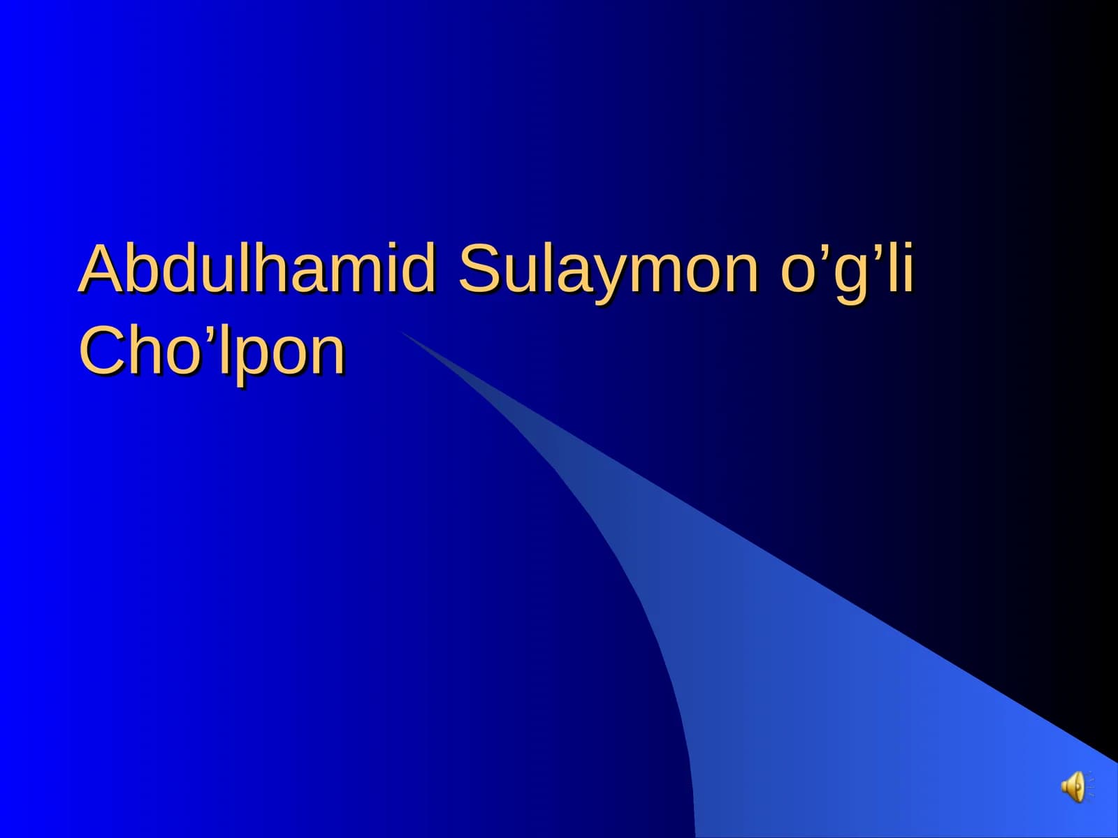 Abdulhamid Sulaymon o’g’li Cho’lpon