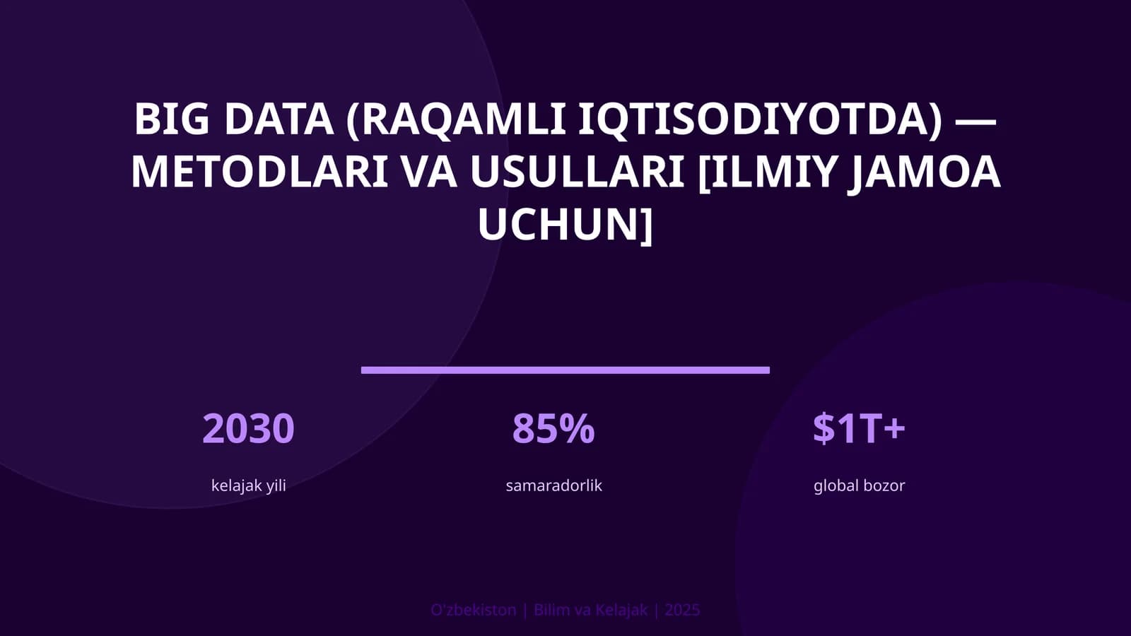 Big Data (raqamli iqtisodiyotda) — metodlari va usullari [ilmiy jamoa uchun]