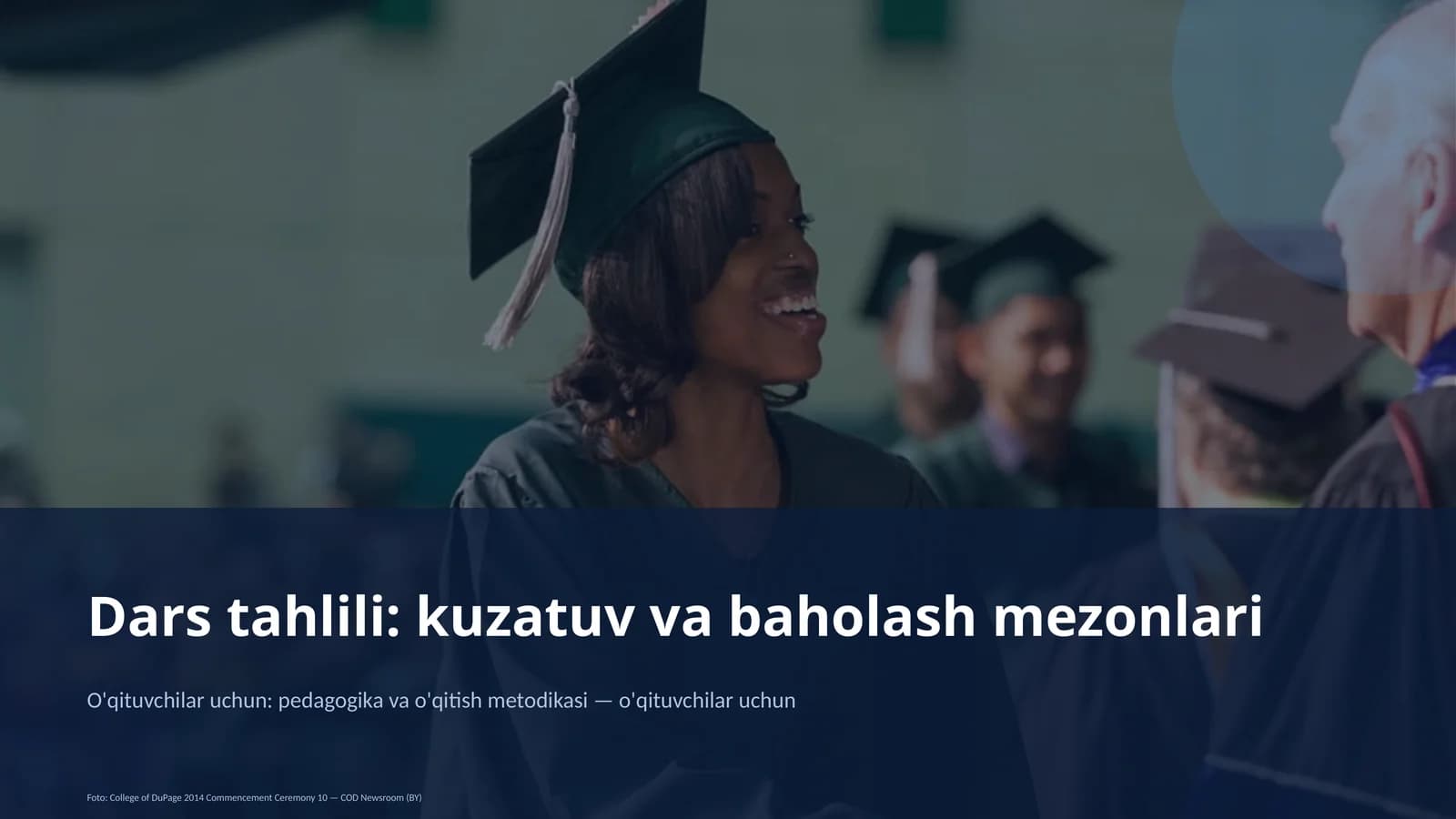 Dars tahlili: kuzatuv va baholash mezonlari