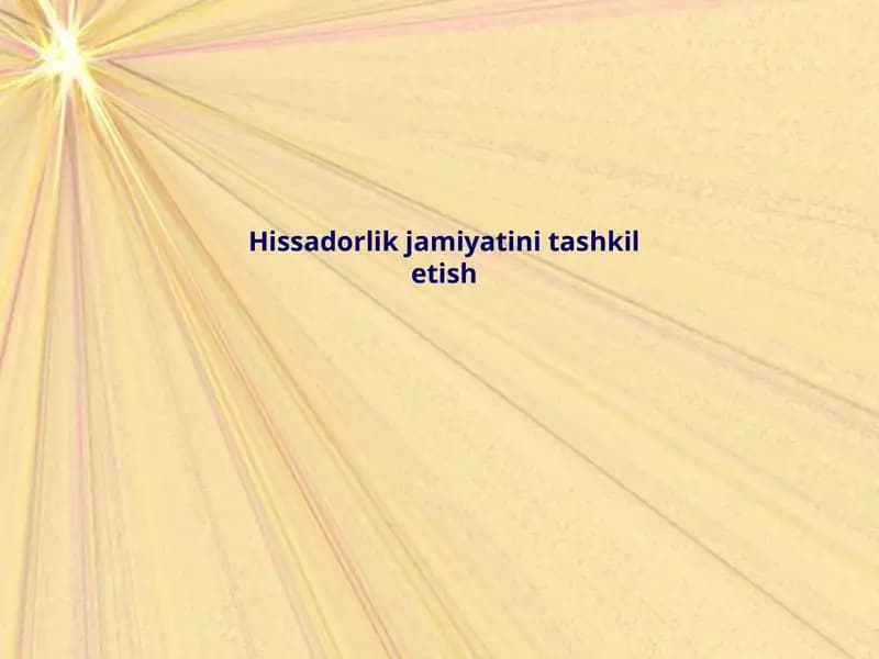 Hissadorlik jamiyatini tashkiletish