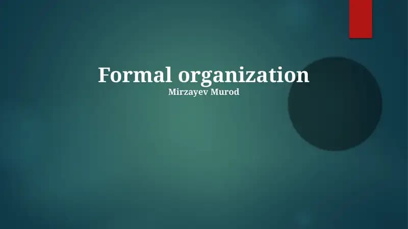 Formal organization