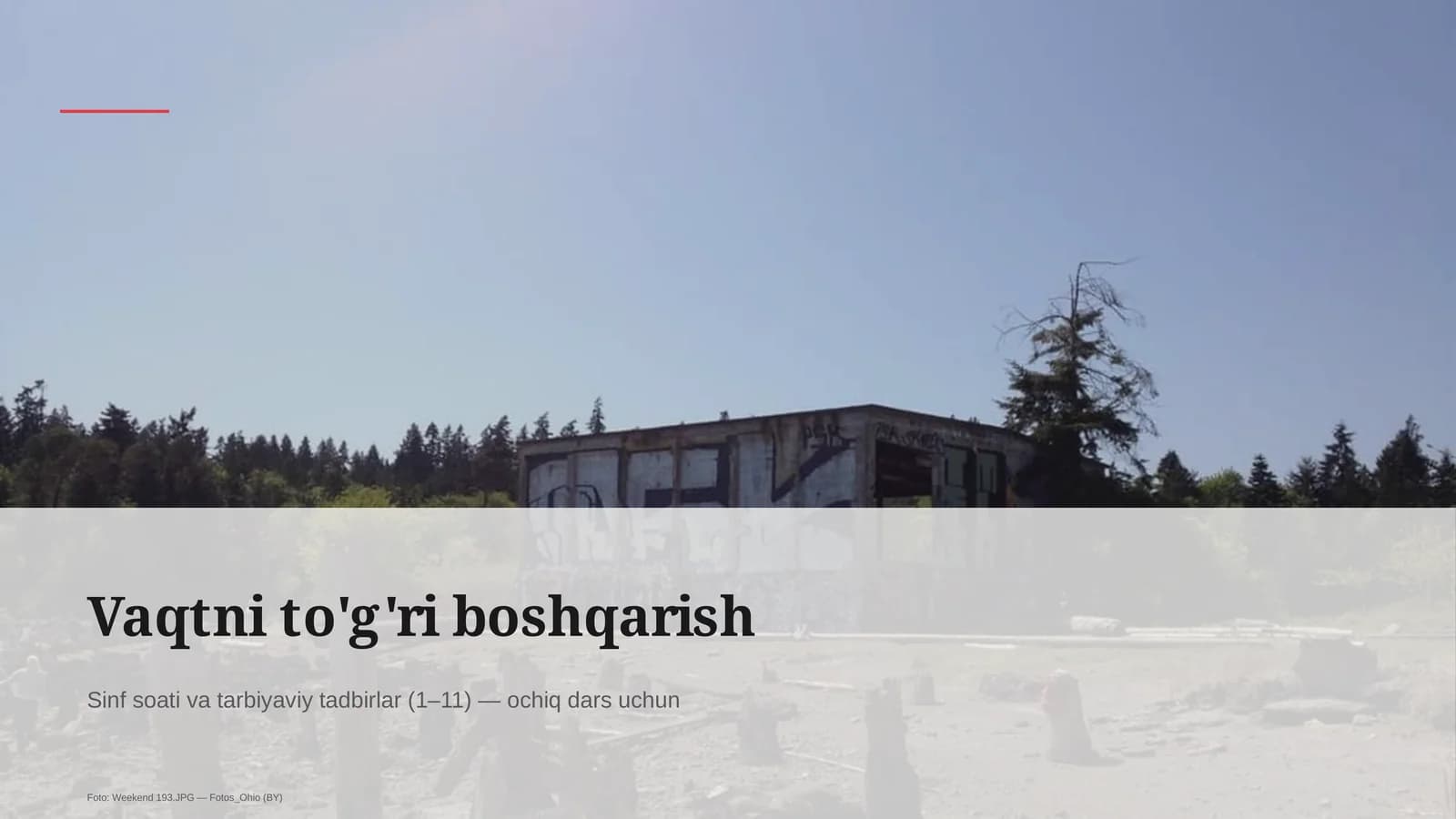 Vaqtni to'g'ri boshqarish
