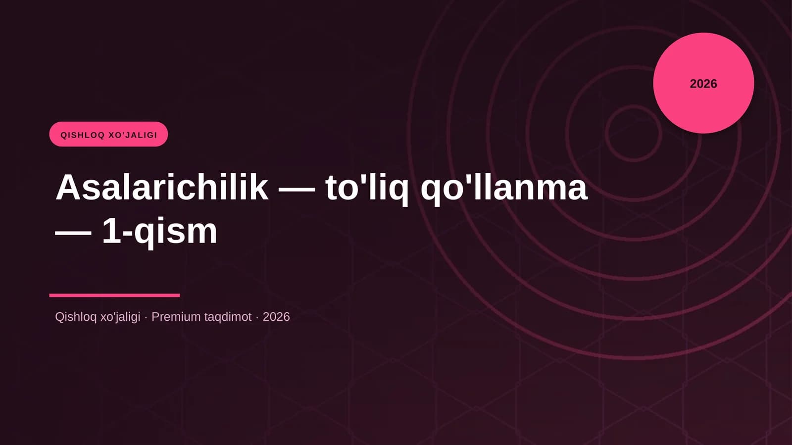Asalarichilik — to'liq qo'llanma — 1-qism