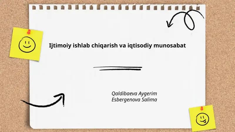 Ijtimoiy ishlab chiqarish va iqtisodiy munosabat