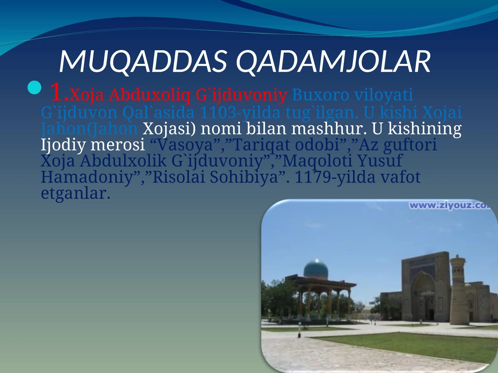 MUQADDAS QADAMJOLAR