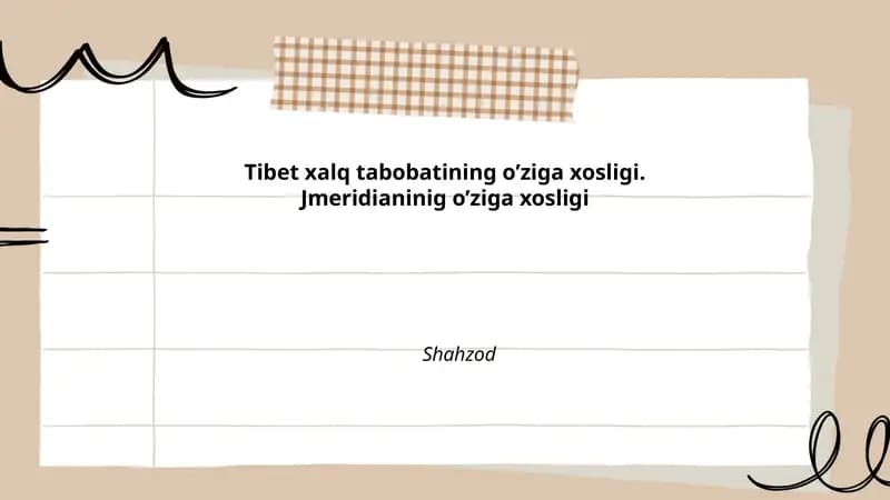 Tibet xalq tabobatining o’ziga xosligi. Jmeridianinig o’ziga xosligi