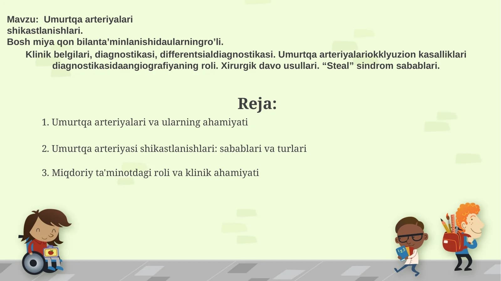 Umurtqaarteriyalarivaularningahamiyati