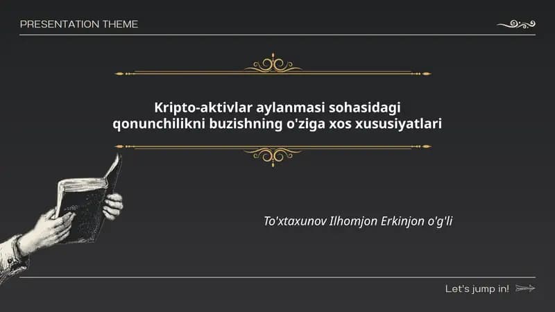 Kripto-aktivlar aylanmasi sohasidagi qonunchilikni buzishning o'ziga xos xususiyatlari