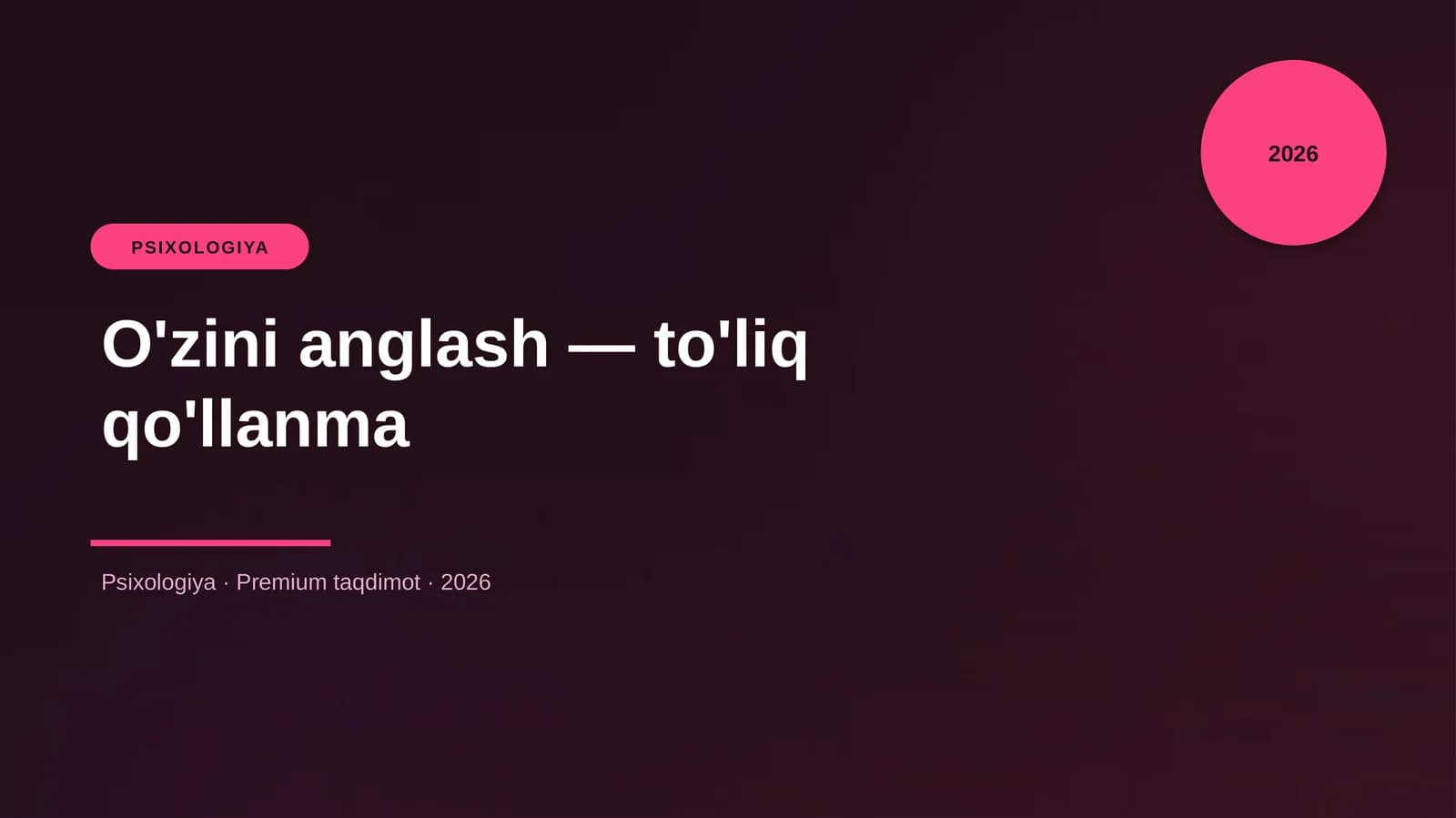 O'zini anglash — to'liq qo'llanma
