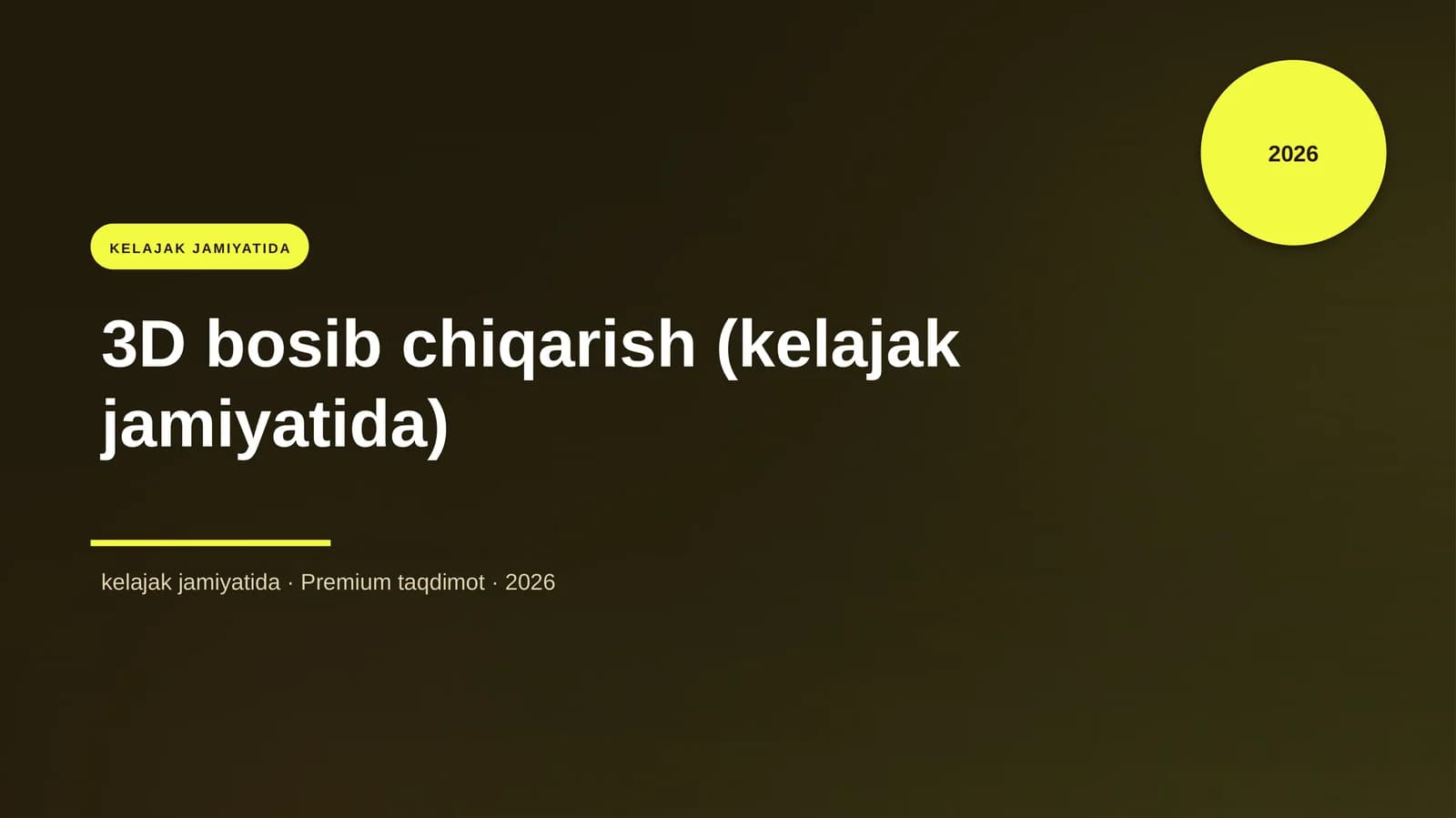 3D bosib chiqarish (kelajak jamiyatida)