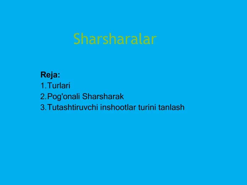 Sharsharalar Sharsharaklar