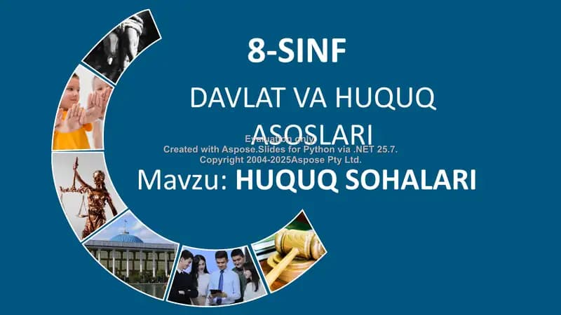 8-SINF DAVLAT VA HUQUQ ASOSLARI
