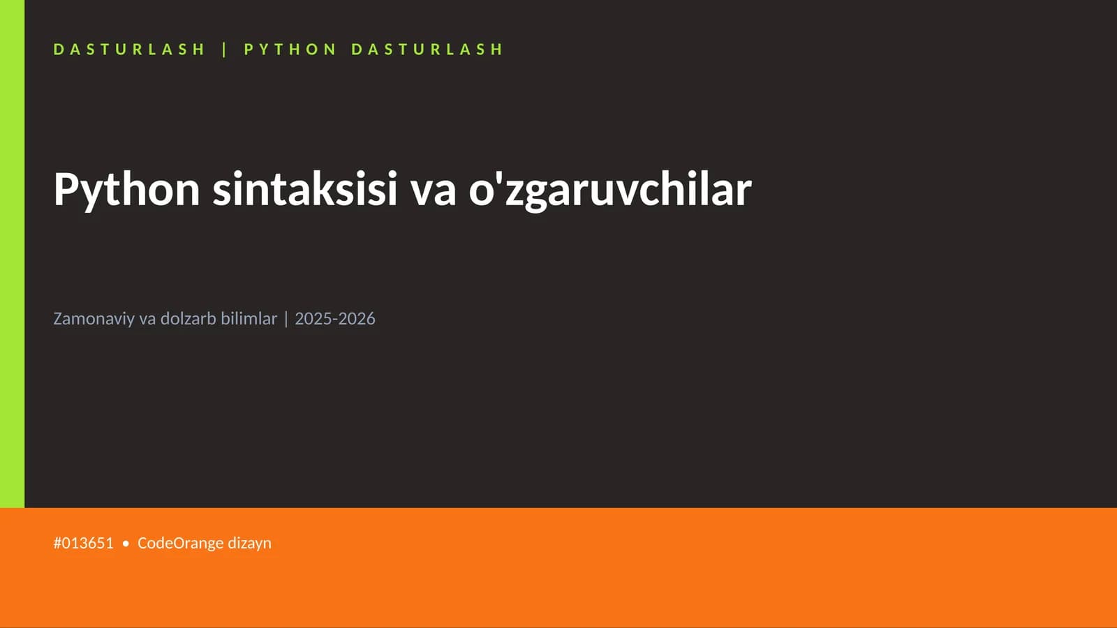 DASTURLASH | PYTHON DASTURLASH