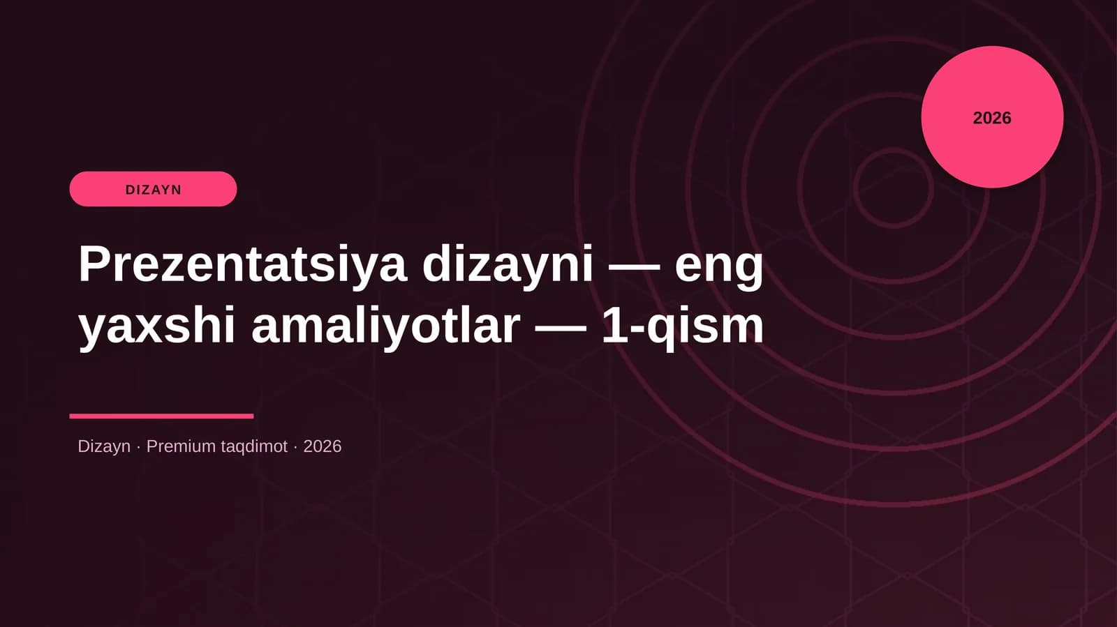 Prezentatsiya dizayni — eng yaxshi amaliyotlar — 1-qism
