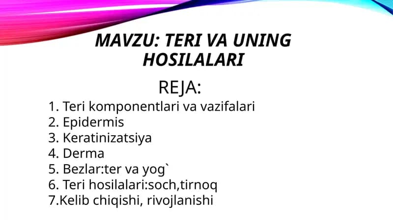 Teri va uning hosilalari