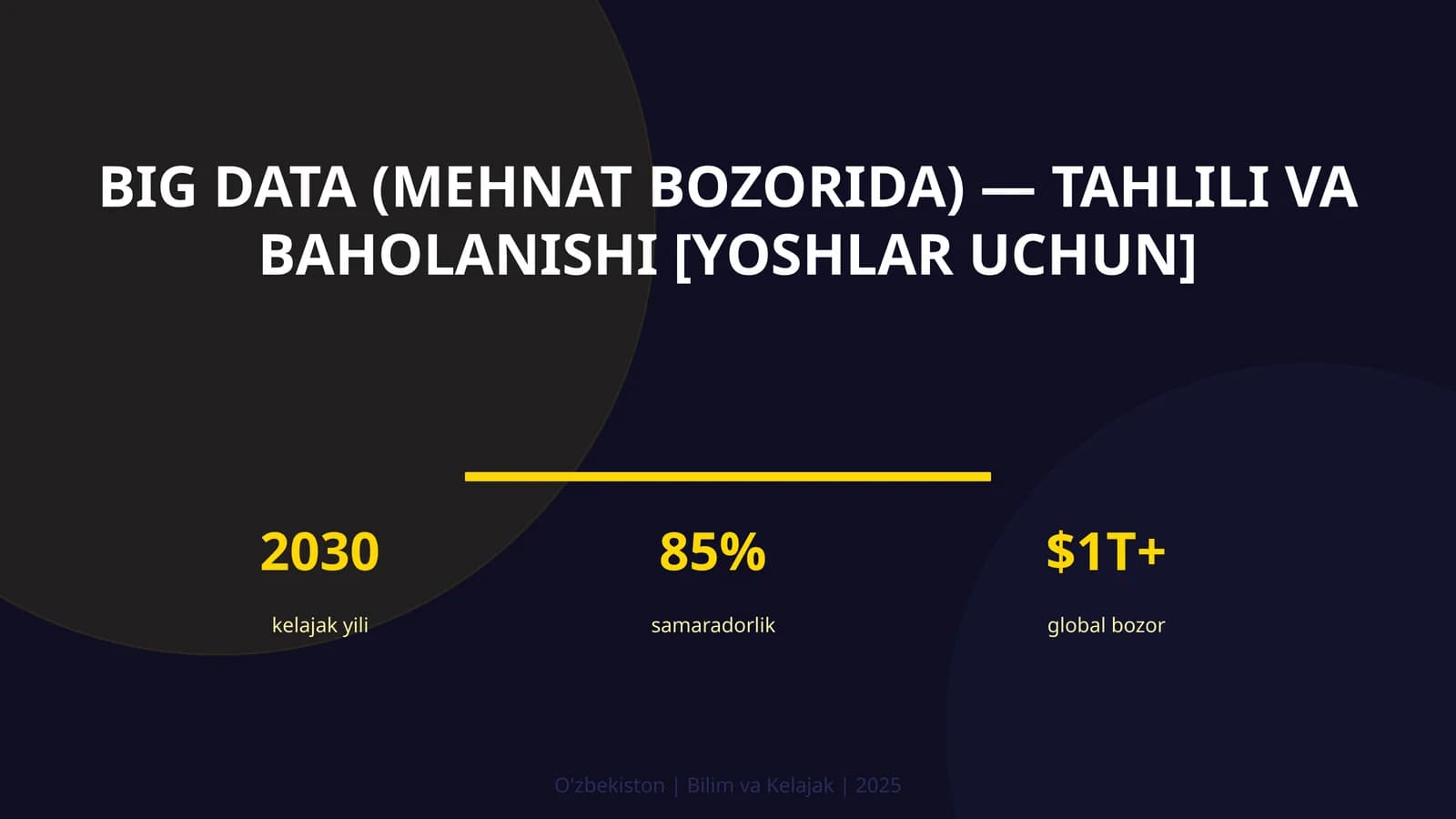 BIG DATA (MEHNAT BOZORIDA) — TAHLILI VA BAHOLANISHI [YOSHLAR UCHUN]
