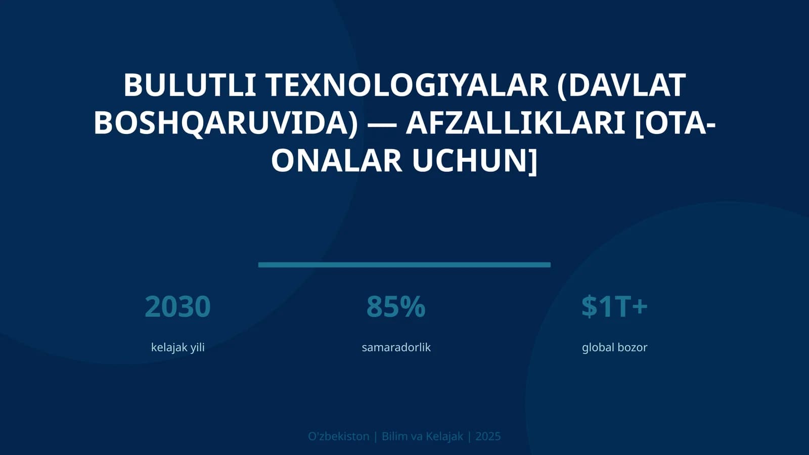 Bulutli texnologiyalar (davlat boshqaruvida) — afzalliklari [ota-onalar uchun]