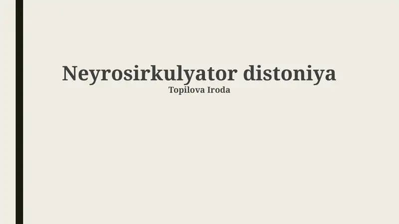 Neyrosirkulyator distoniya
