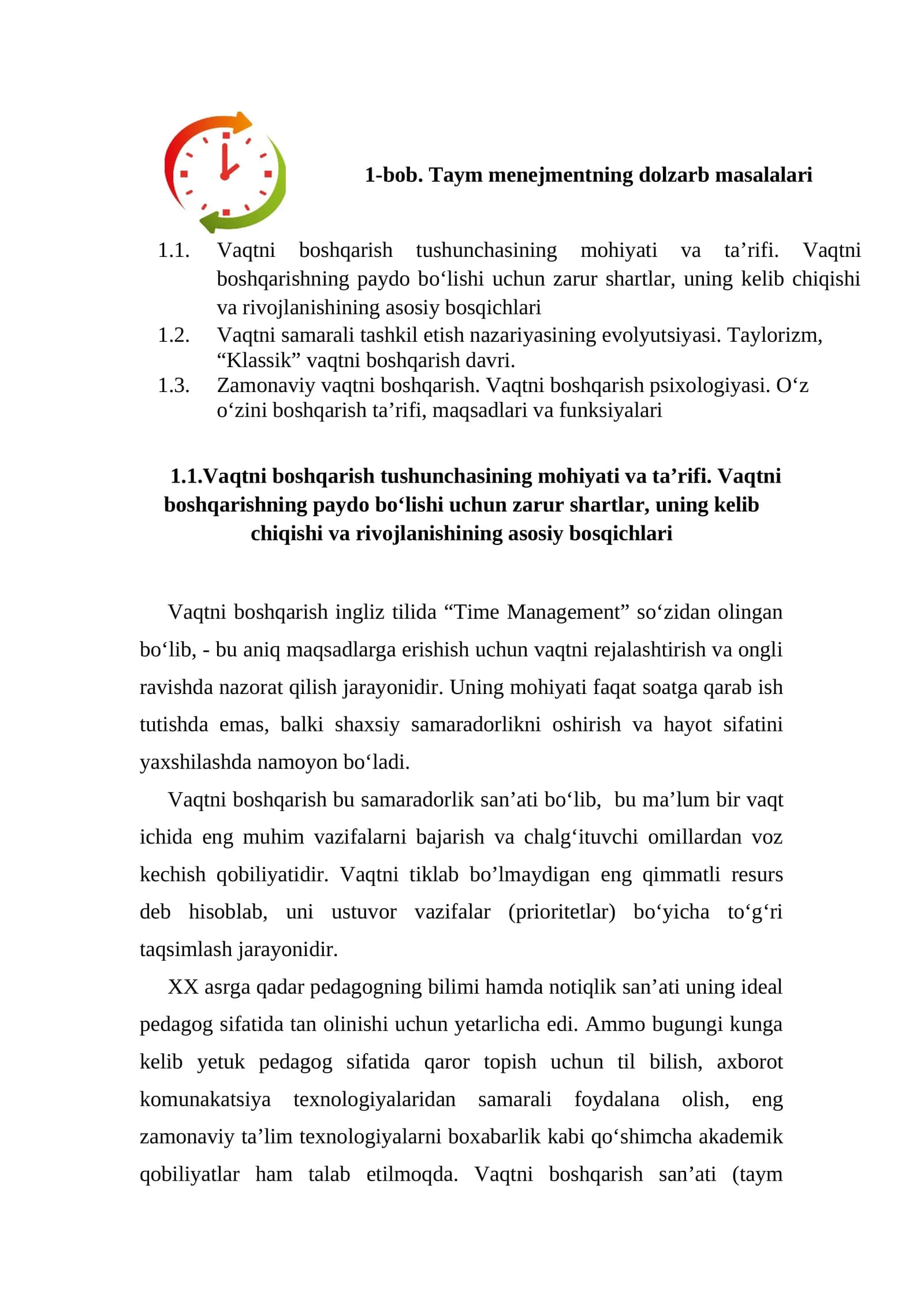 Vaqtni Boshqarish