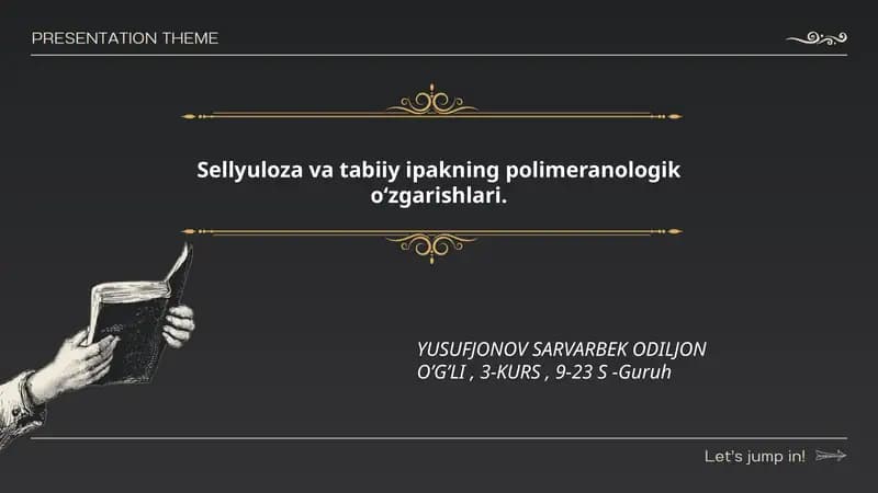 Sellyuloza va tabiiy ipakning polimeranologik o‘zgarishlari