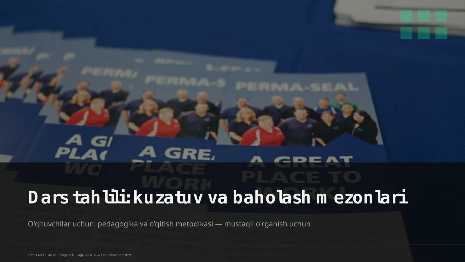 Dars tahlili: kuzatuv va baholash mezonlari