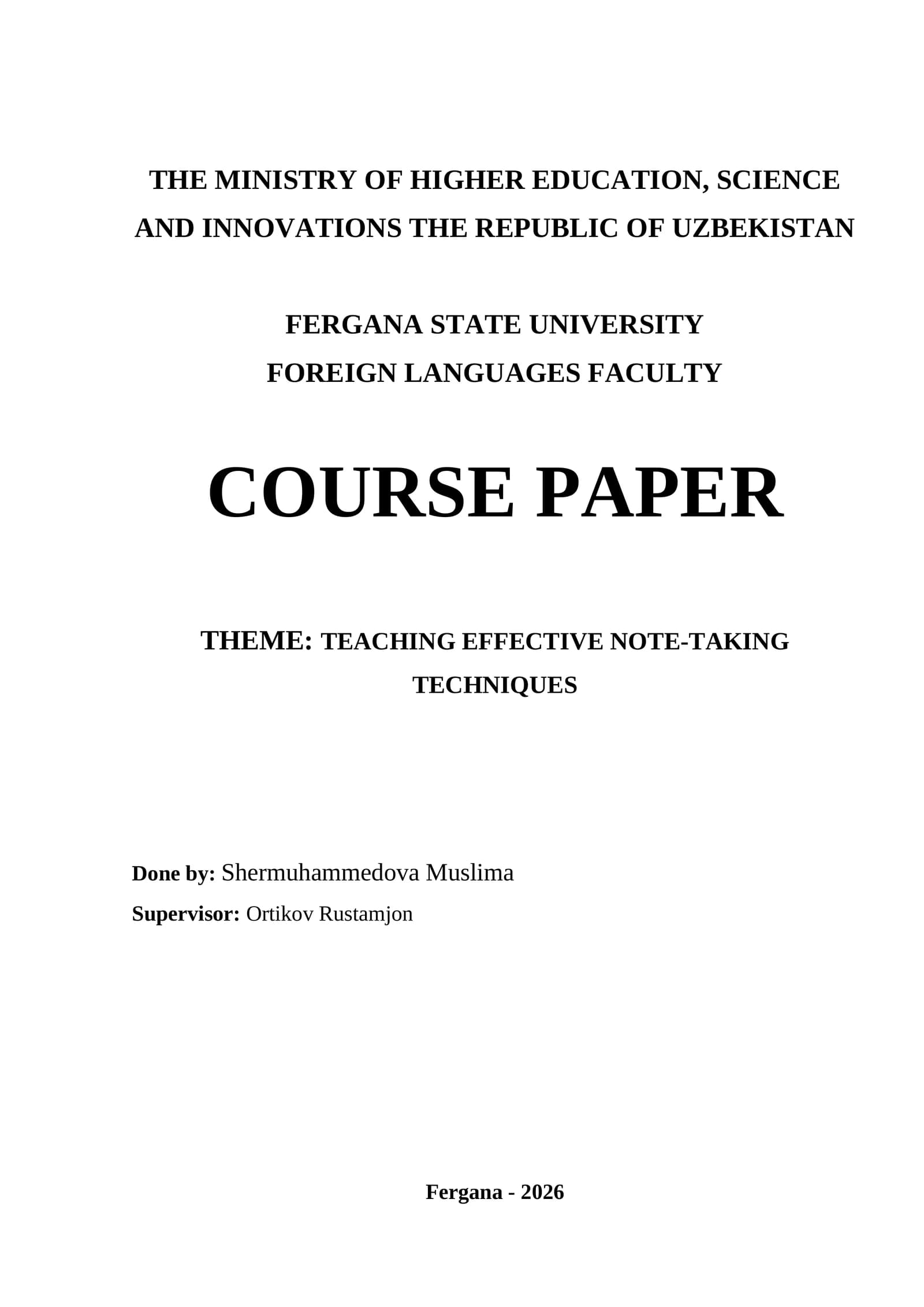 TEACHING EFFECTIVE NOTE-TAKING TECHNIQUES