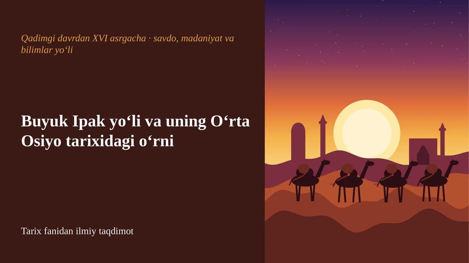 Buyuk Ipak yo‘li va uning O‘rta Osiyo tarixidagi o‘rni